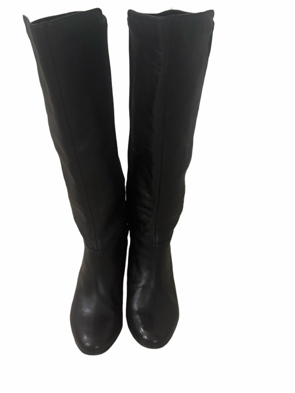 BCBGeneration BG-Indie Black Leather Stretch Back Wedge Boots 7.5 NWOB